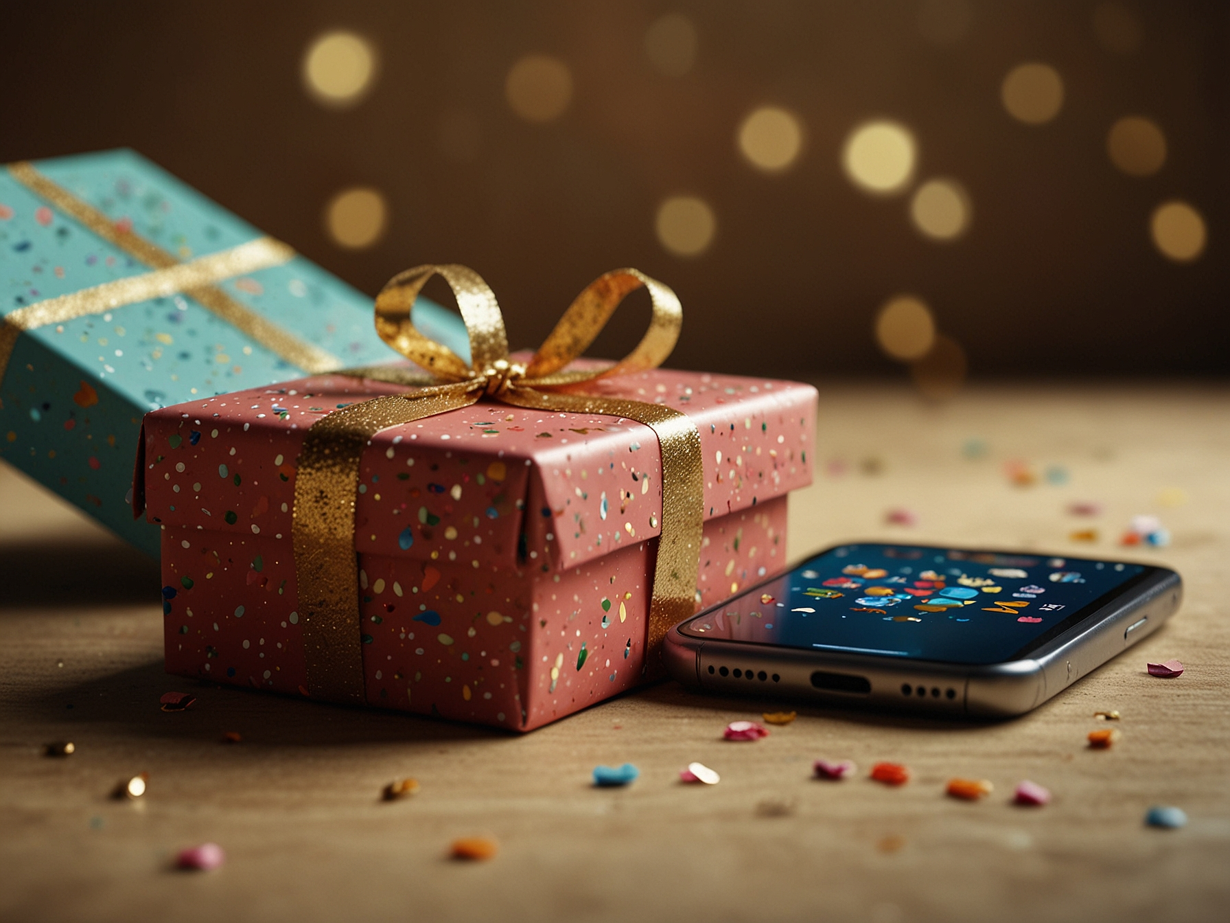 Registration banner with welcome gift box and smartphone